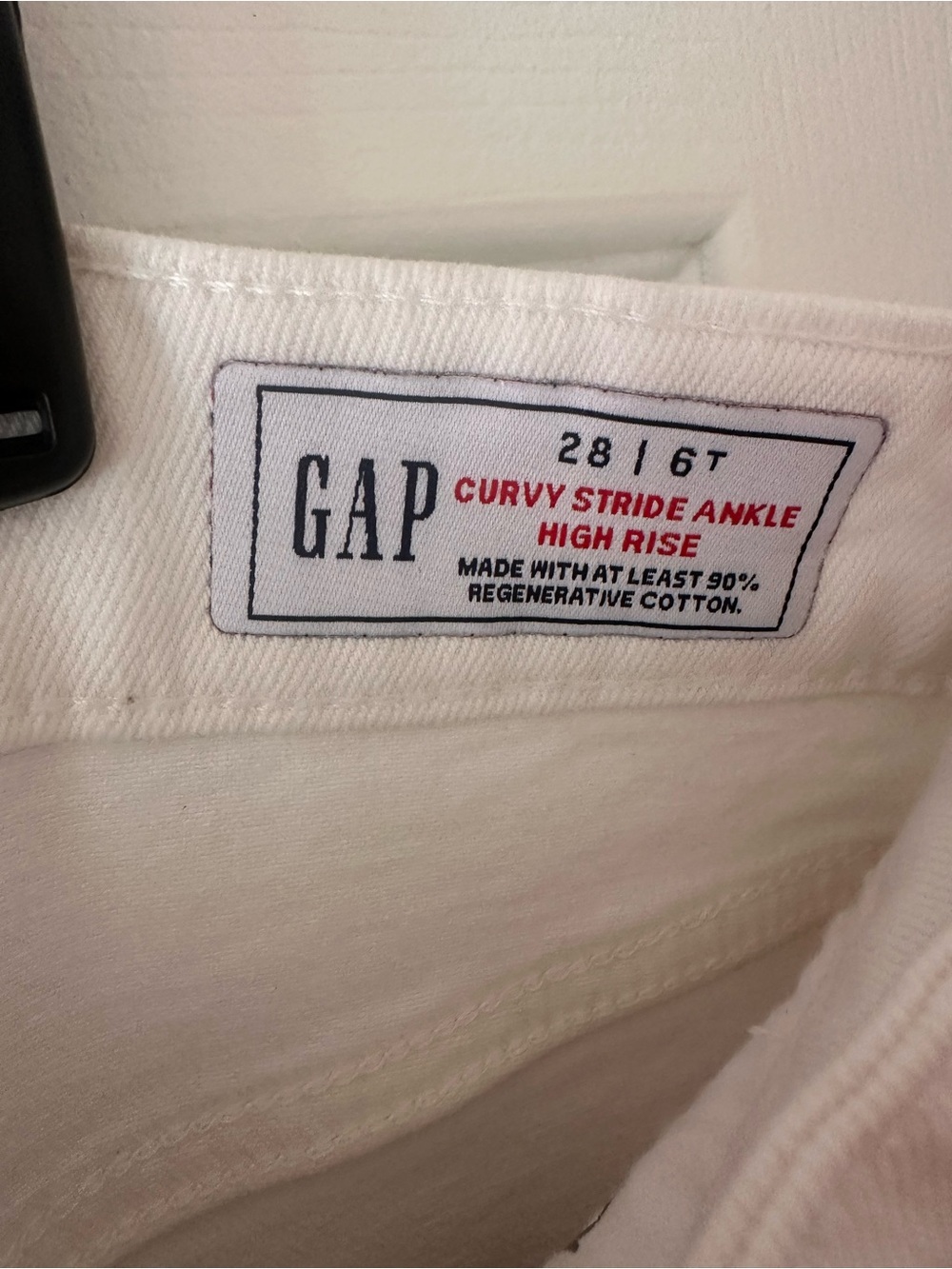 Gap Curvy High Rise Stride White Wide-Leg Ankle Jeans - Size 28 / 6 Tall - Picture 7 of 13